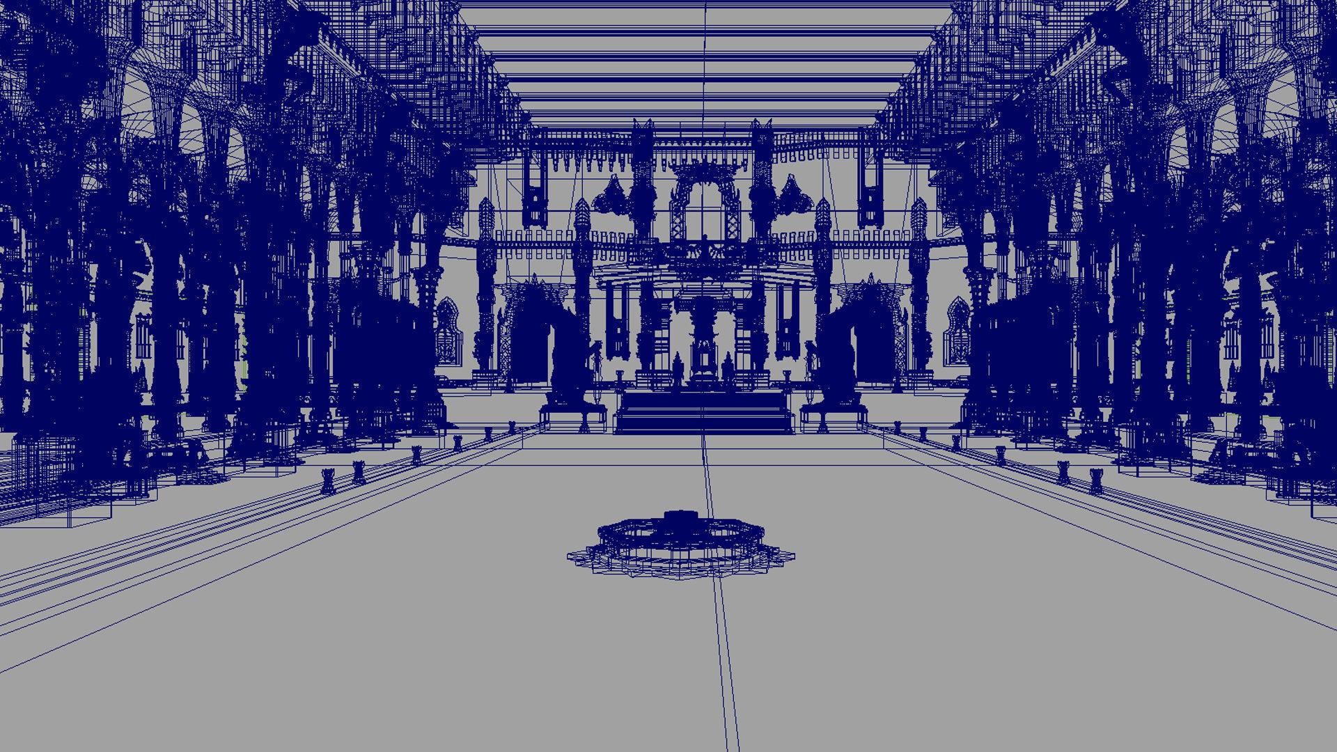 Durbar king court darbar fort interior 3d model 3D model_15