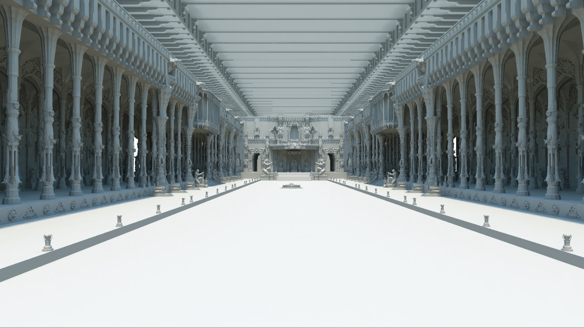 Durbar king court darbar fort interior 3d model 3D model_9