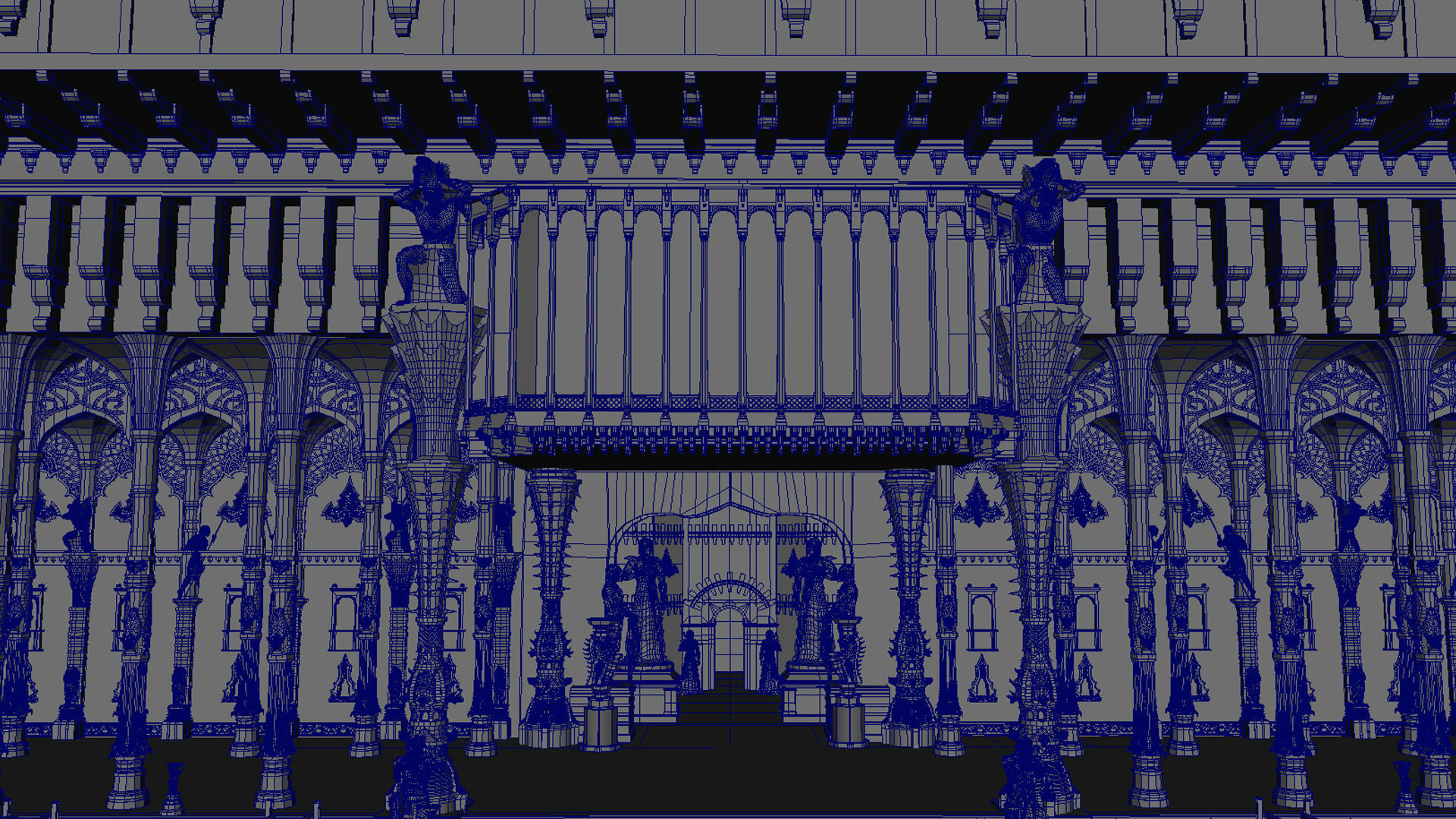 Durbar king court darbar fort interior 3d model 3D model_24