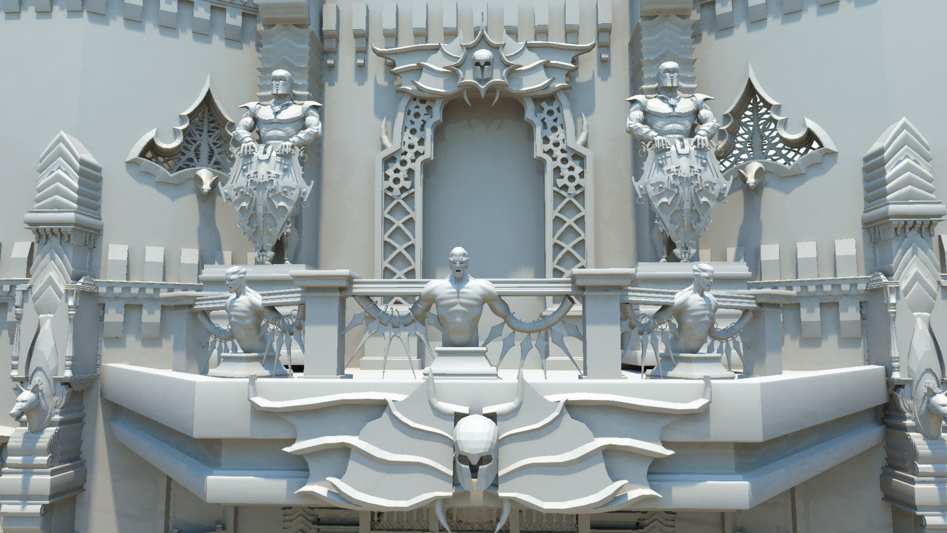 Durbar king court darbar fort interior 3d model 3D model_35