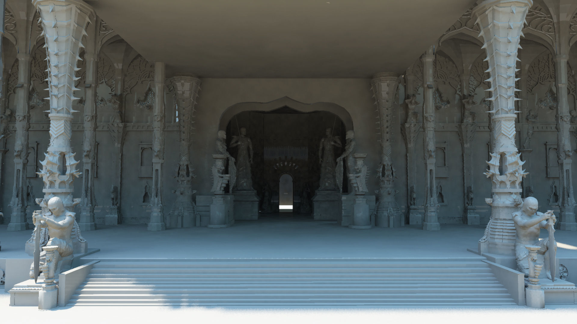 Durbar king court darbar fort interior 3d model 3D model_31