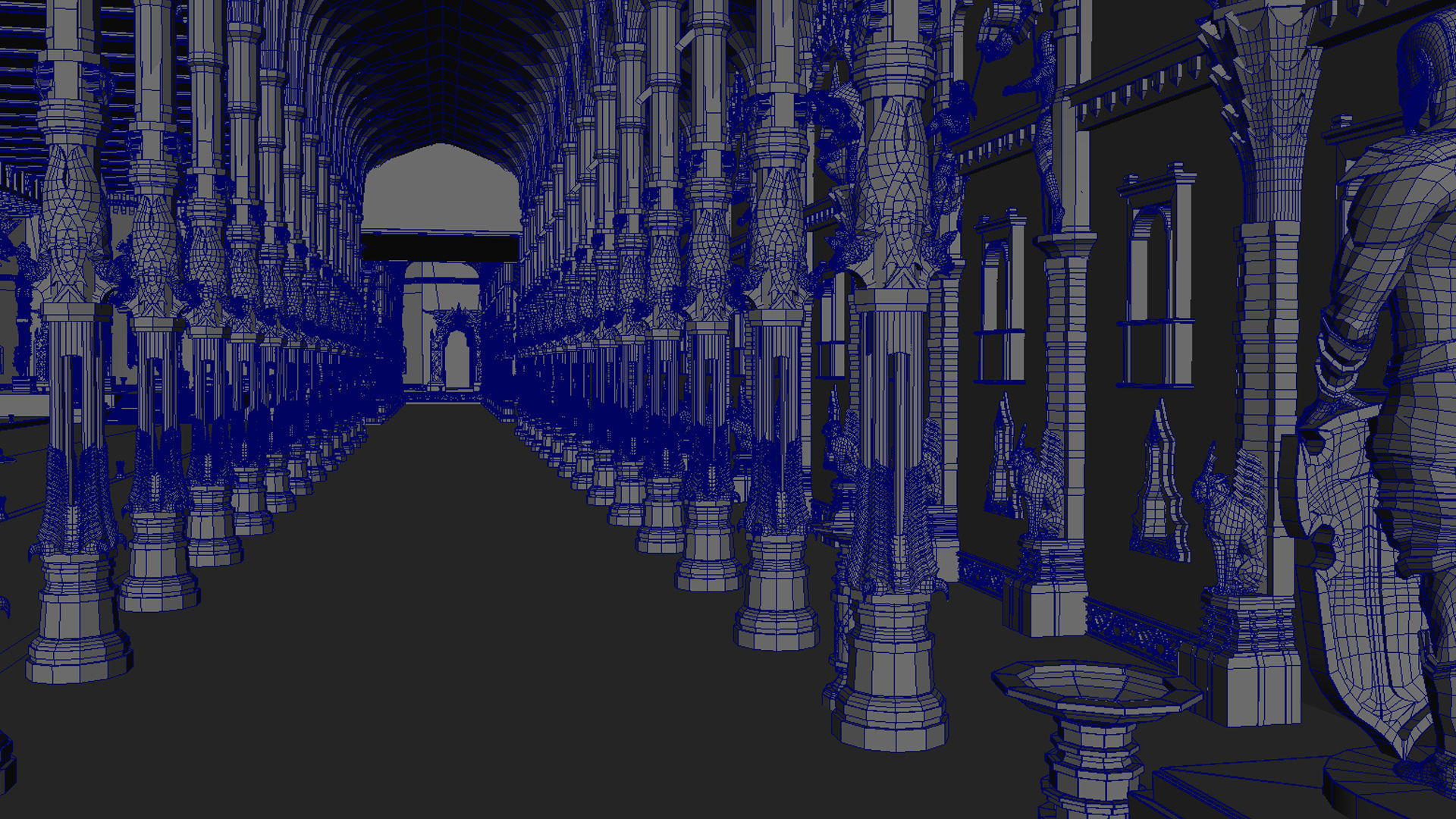 Durbar king court darbar fort interior 3d model 3D model_21