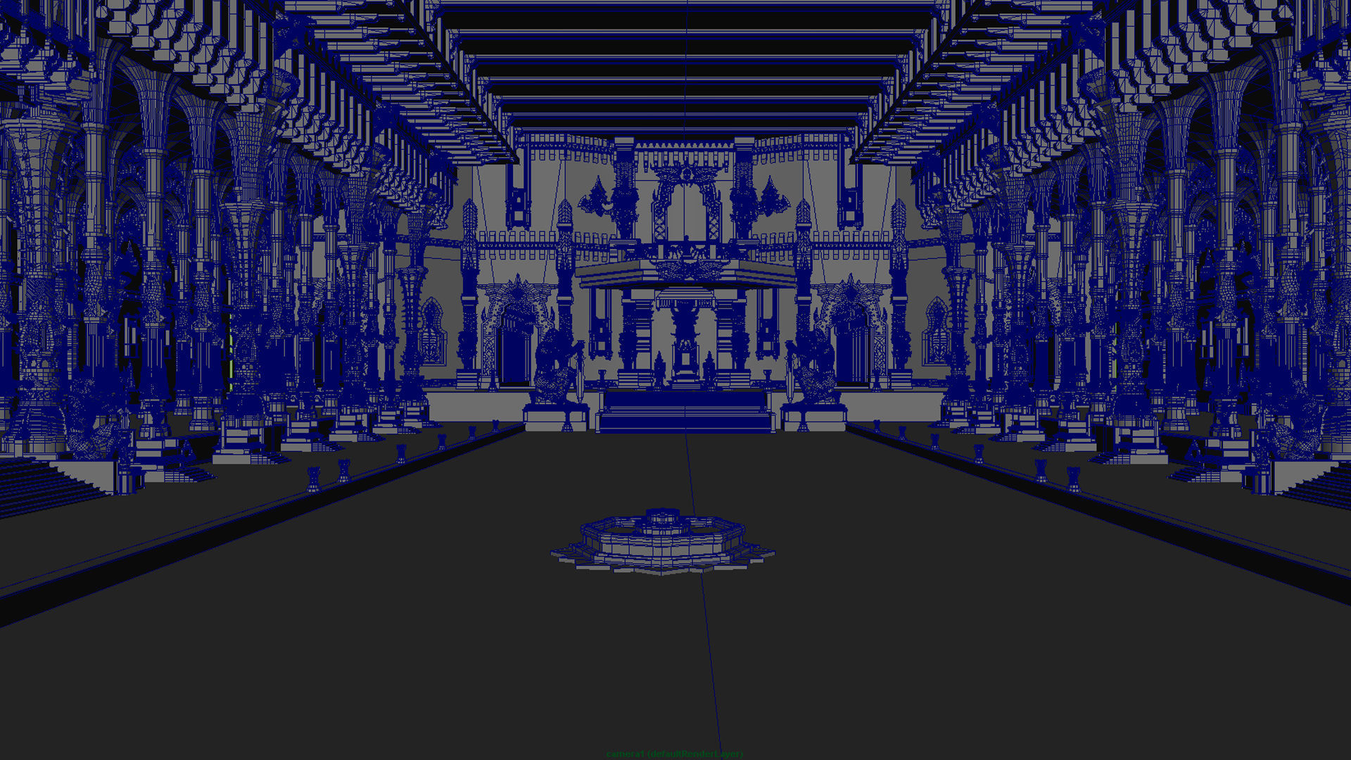 Durbar king court darbar fort interior 3d model 3D model_13