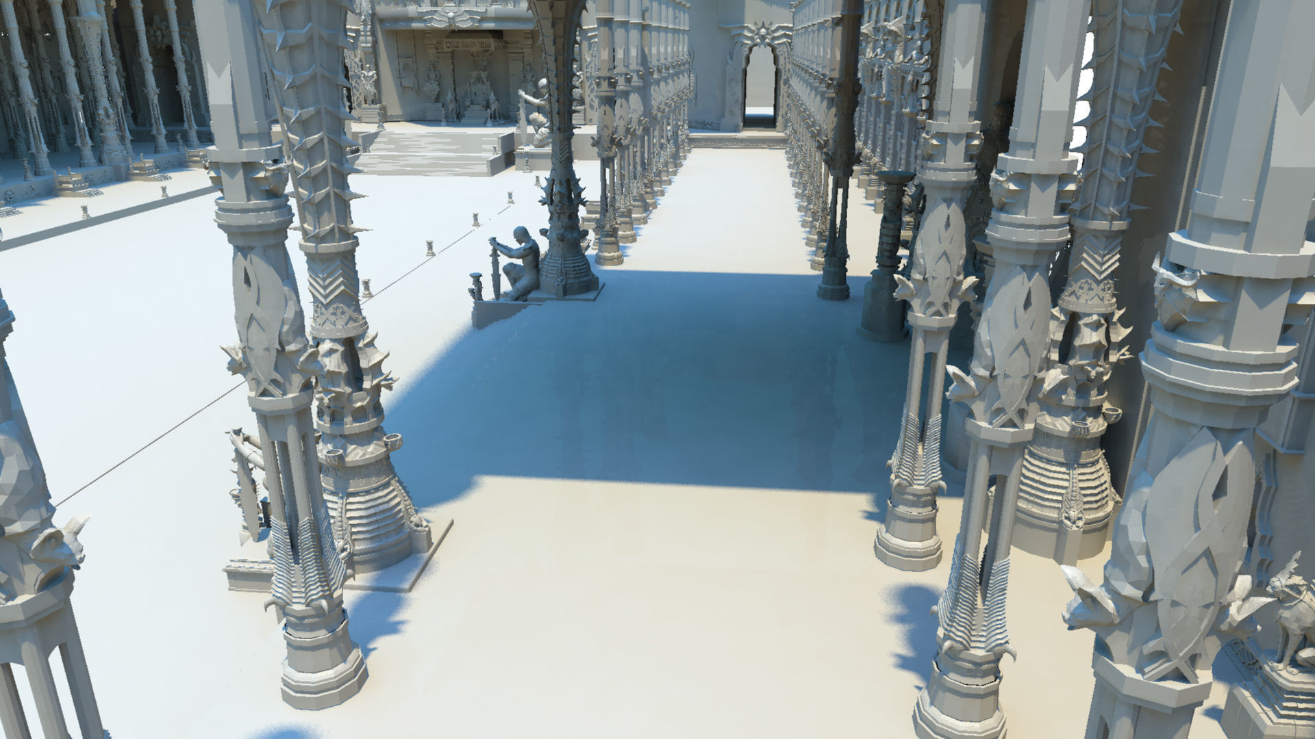 Durbar king court darbar fort interior 3d model 3D model_8