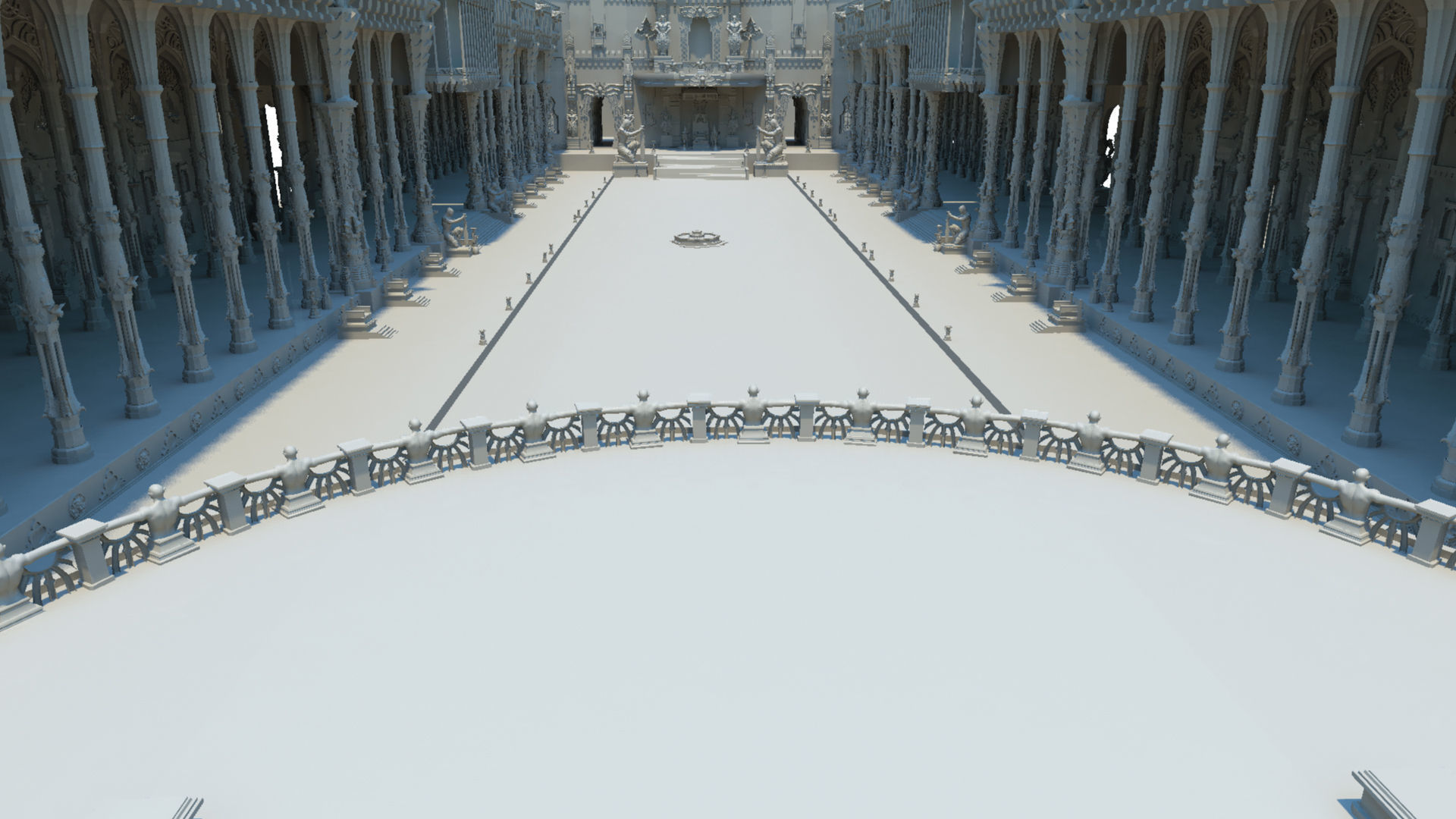 Durbar king court darbar fort interior 3d model 3D model_5