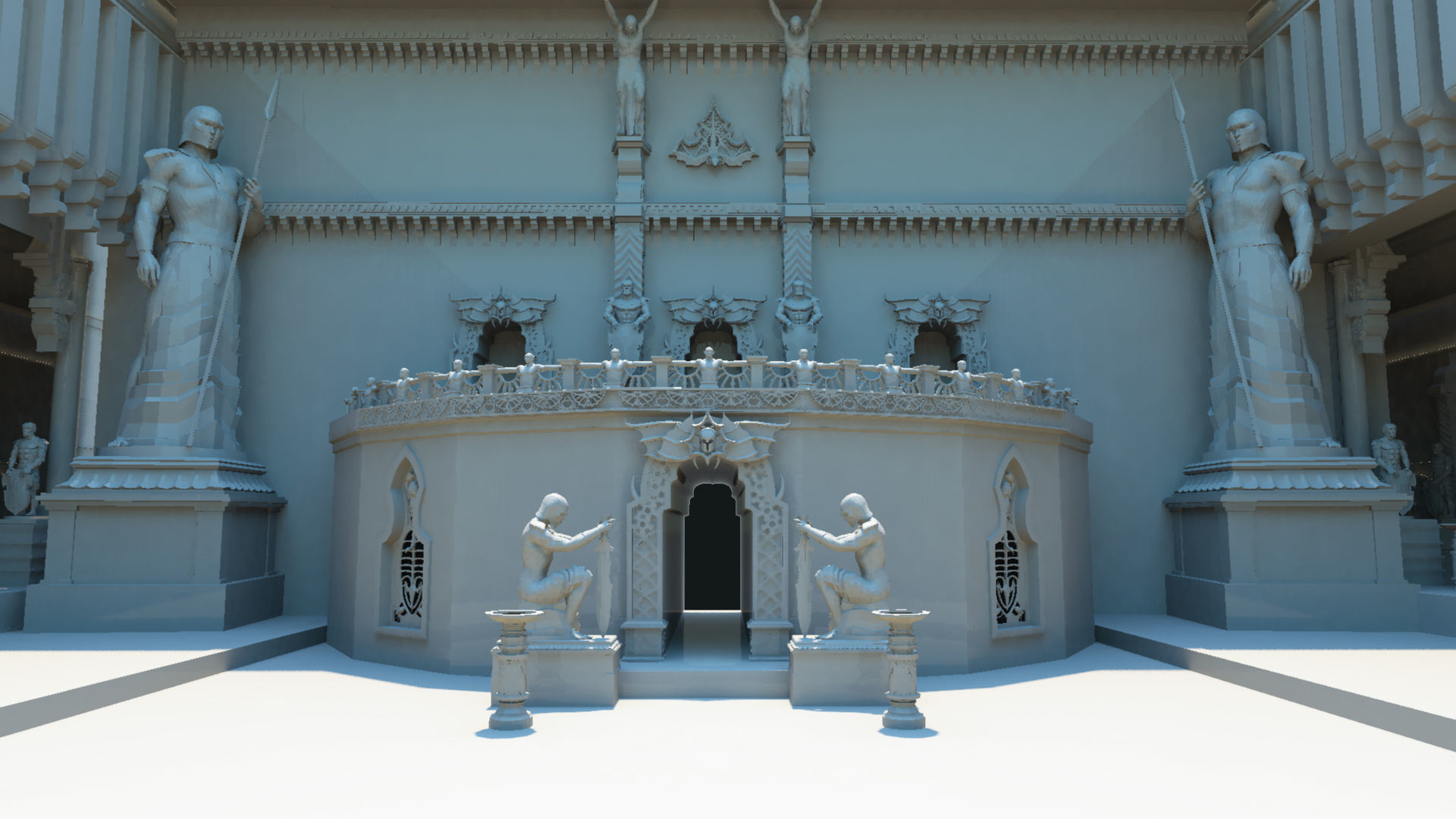 Durbar king court darbar fort interior 3d model 3D model_12