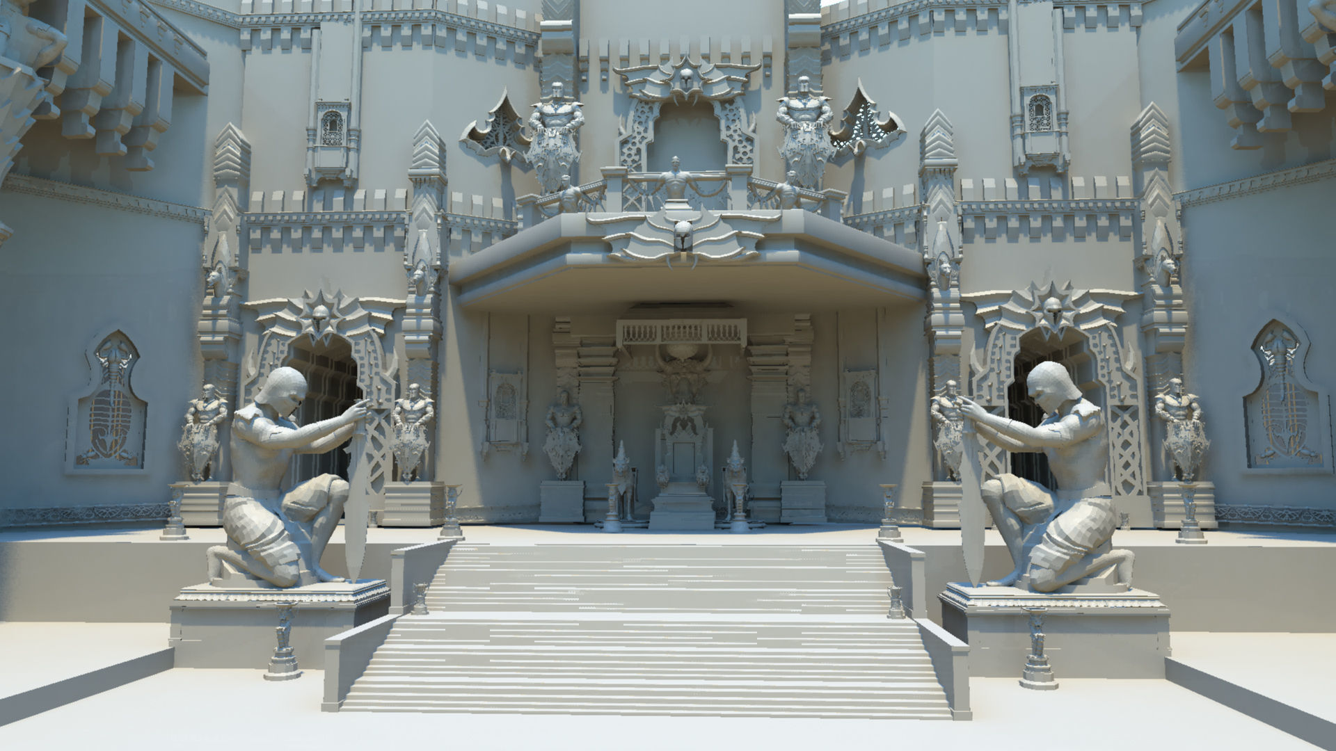 Durbar king court darbar fort interior 3d model 3D model_32