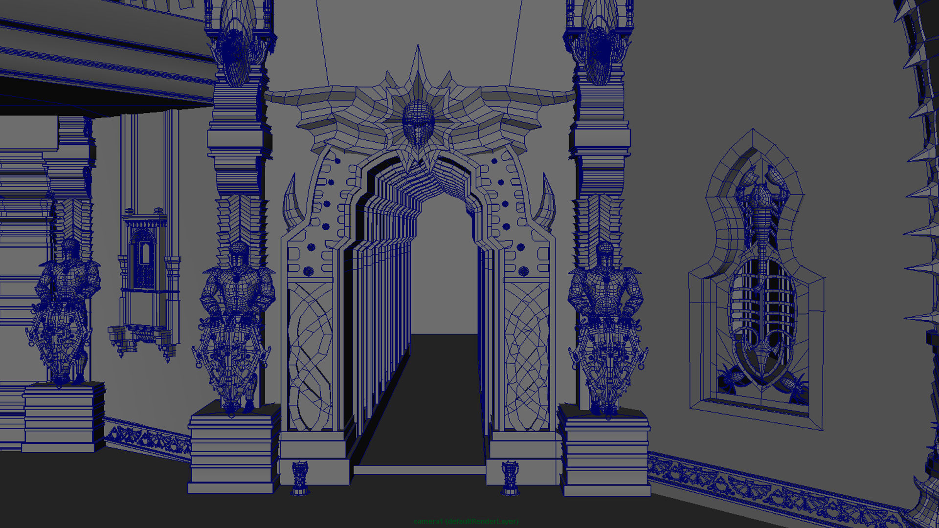 Durbar king court darbar fort interior 3d model 3D model_19