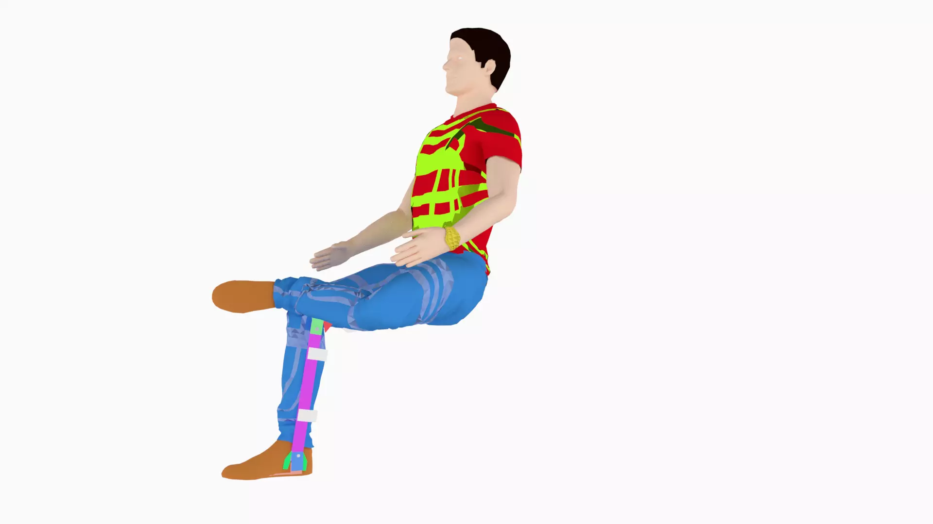 Invisible Chair 3D model Low-poly 3D model_0