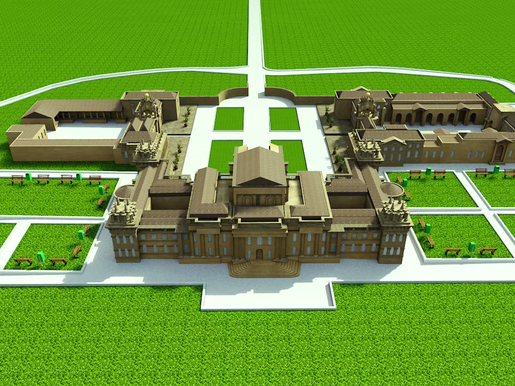 Blenheim Palace Low-poly 3D model