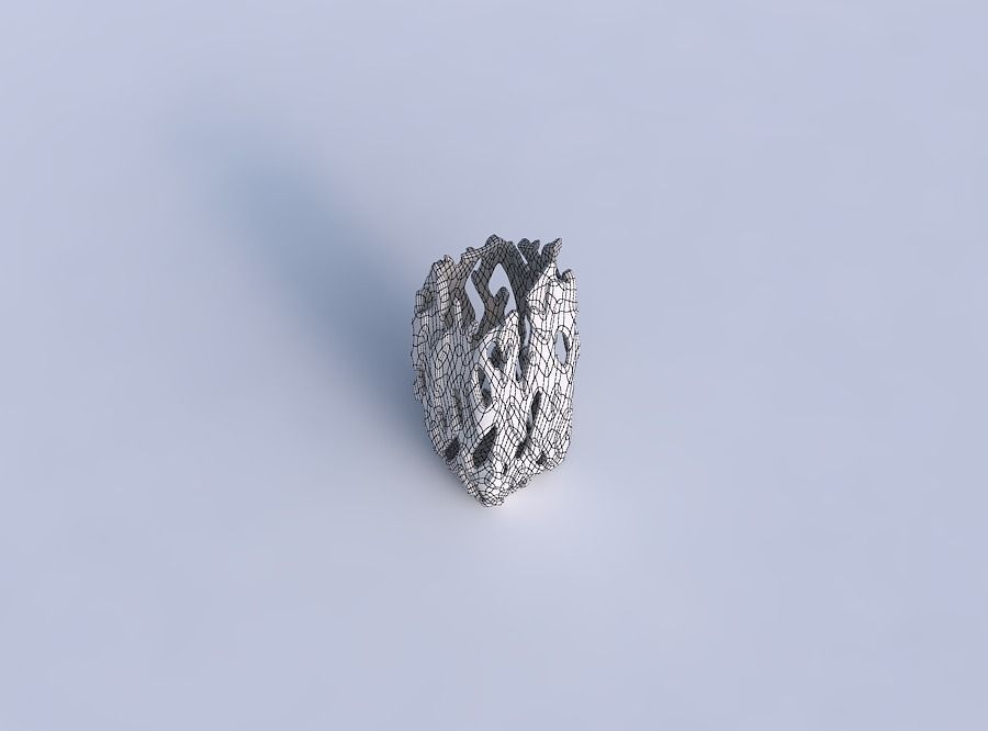 Vase double arc rectangle with smooth cuts and bulges 3D print model_6