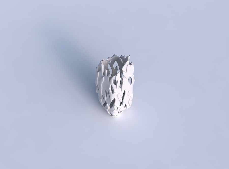 Vase double arc rectangle with smooth cuts and bulges 3D print model_1