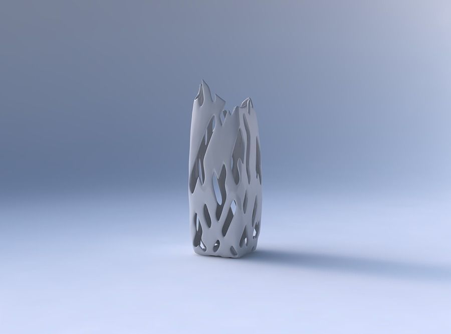 Vase double arc rectangle with smooth cuts 3D print model_4