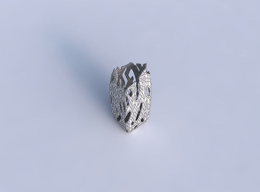 Vase double arc rectangle with smooth cuts 3D print model_6