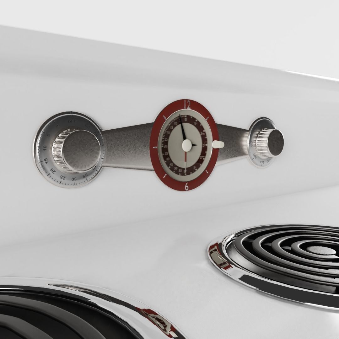 1950s Stove 3D model_4