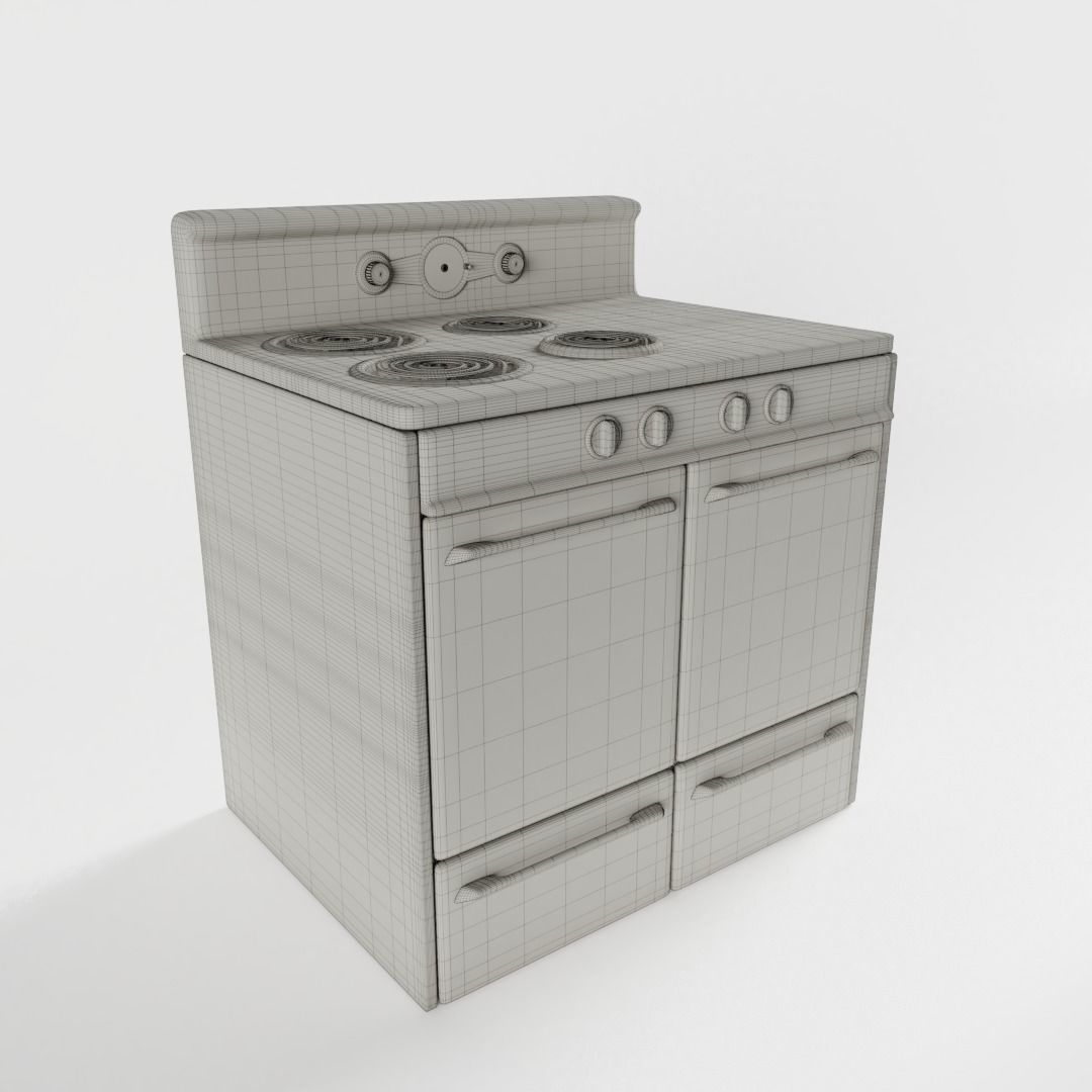 1950s Stove 3D model_7
