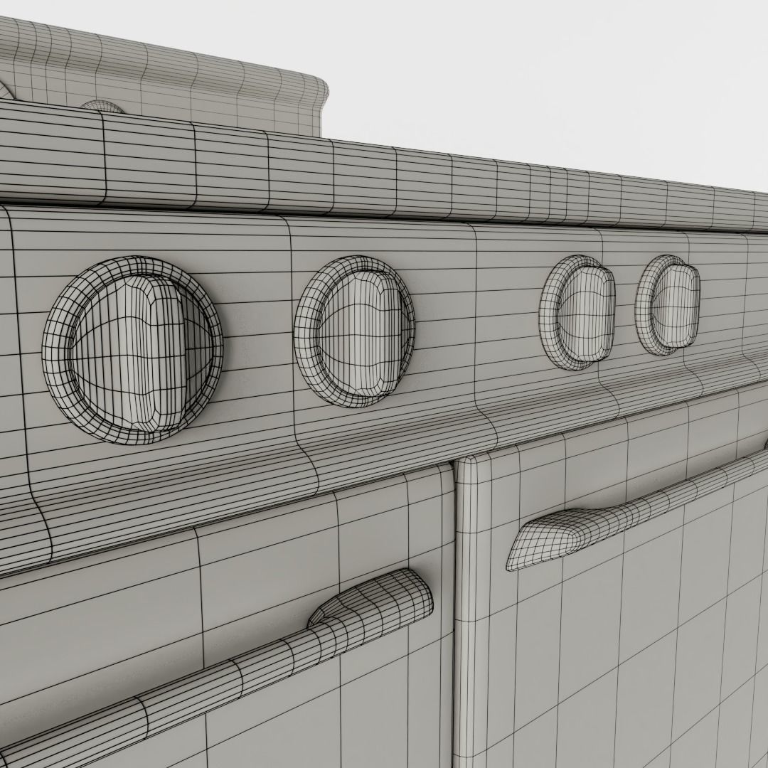 1950s Stove 3D model_6