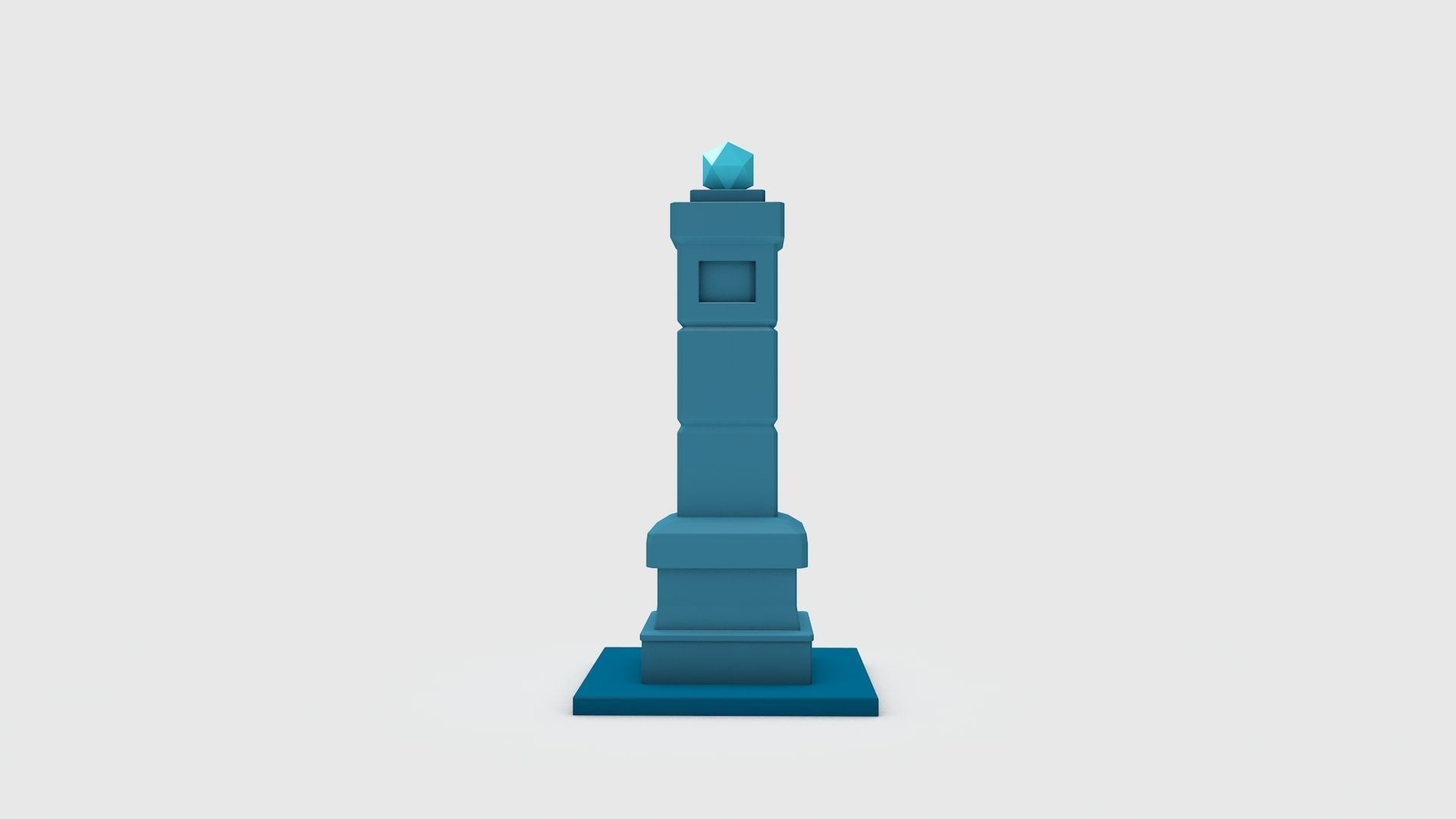 Pillar 1 light tower Low-poly 3D model_4