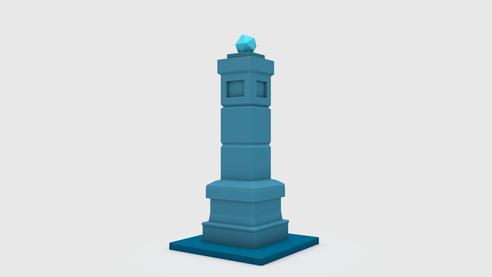 Pillar 1 light tower Low-poly 3D model_2