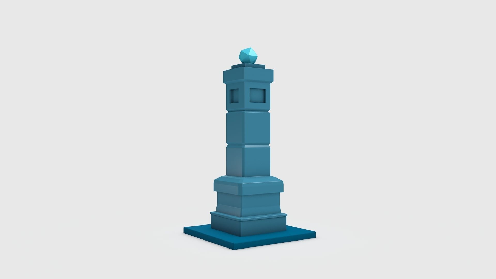 Pillar 1 light tower Low-poly 3D model_1