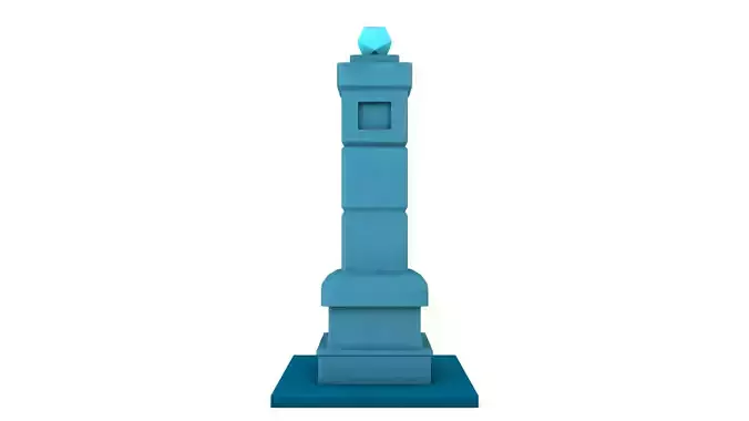 Pillar 1 light tower Low-poly 3D model