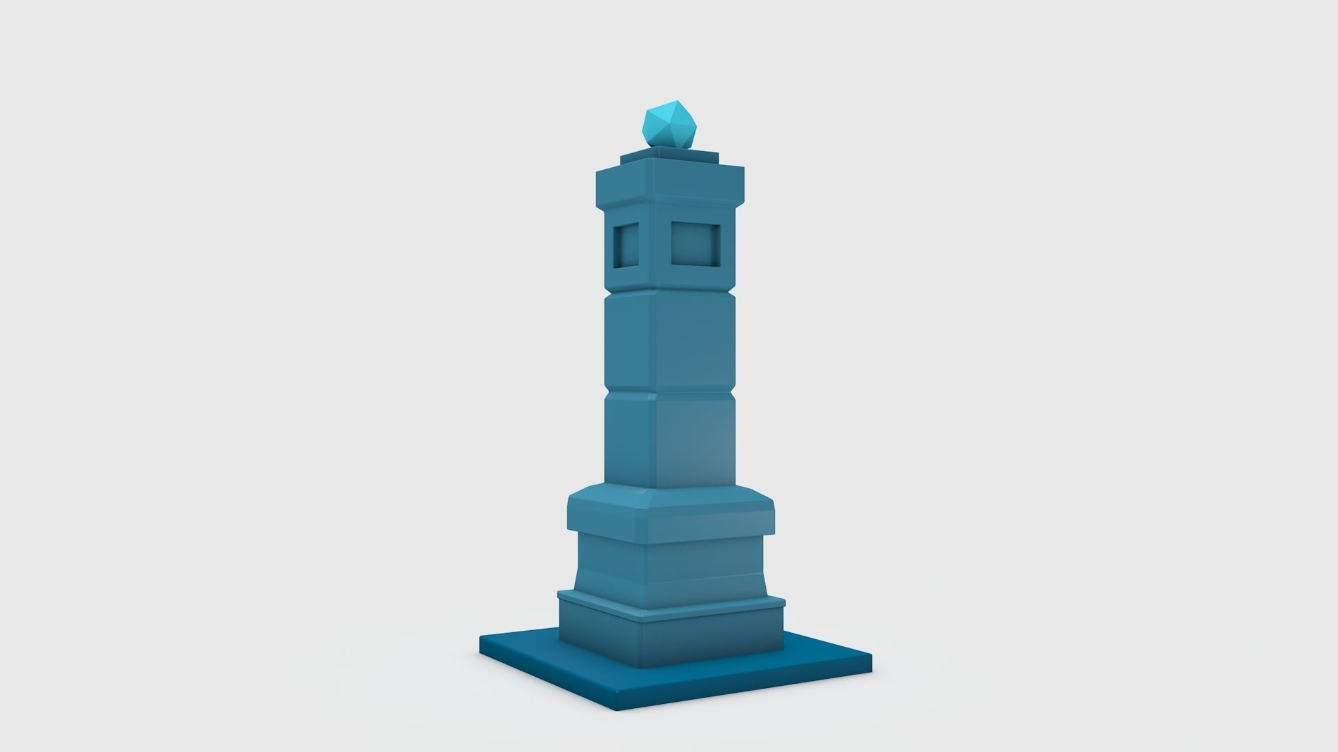 Pillar 1 light tower Low-poly 3D model_3