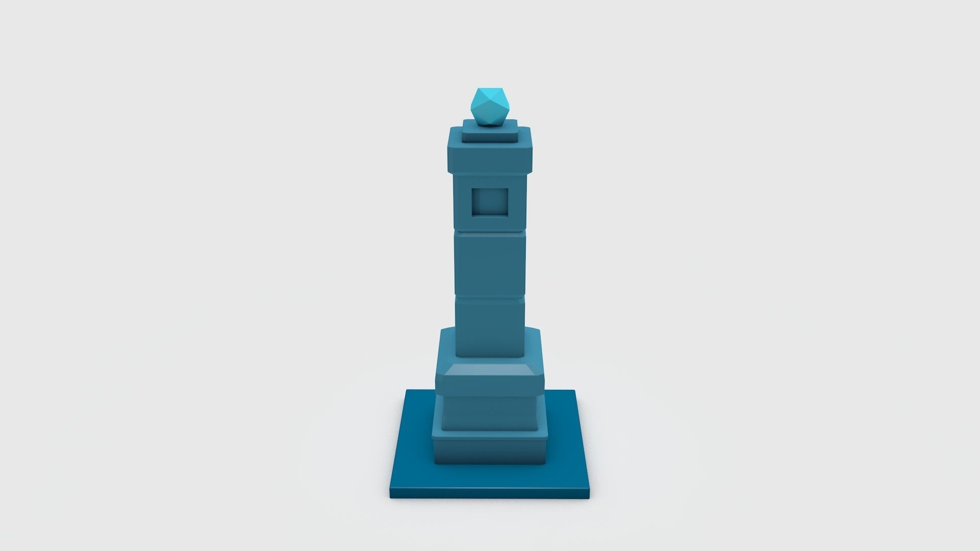 Pillar 1 light tower Low-poly 3D model_5