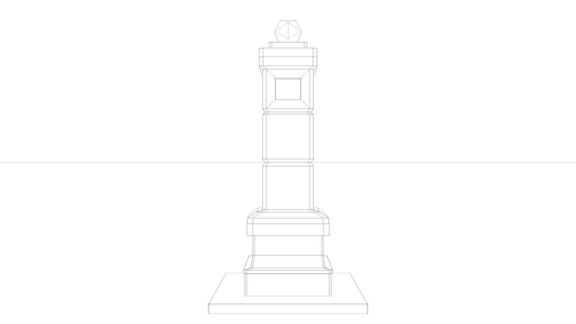 Pillar 1 light tower Low-poly 3D model_7