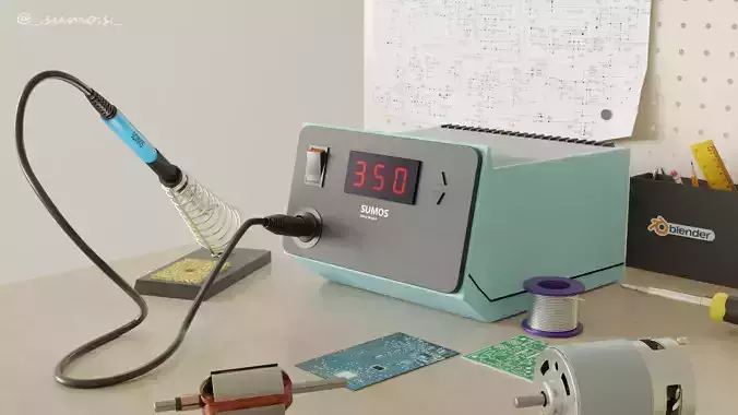 Soldering Station  Free 3D model