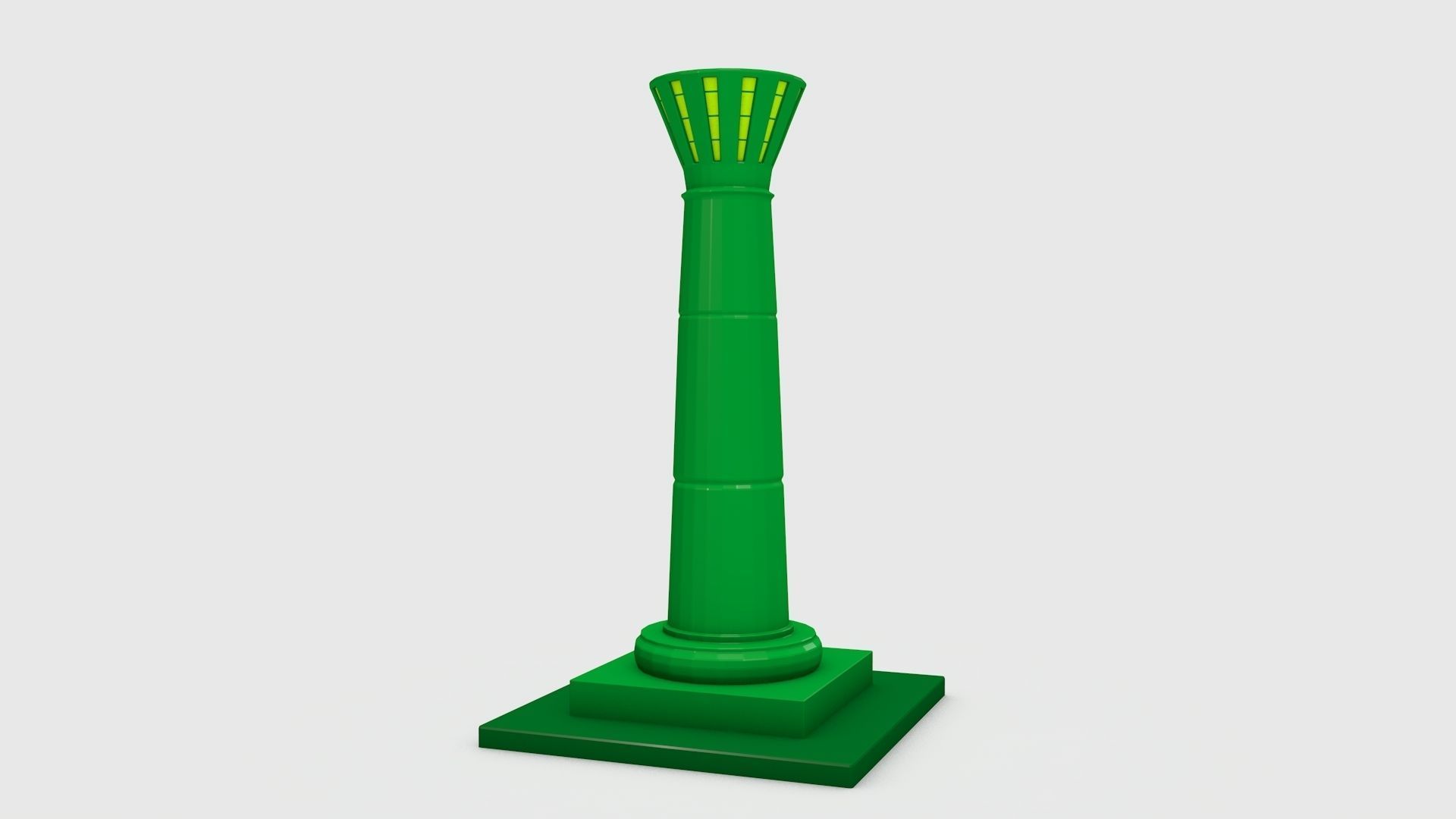 Pillar 2 column Low-poly 3D model_2
