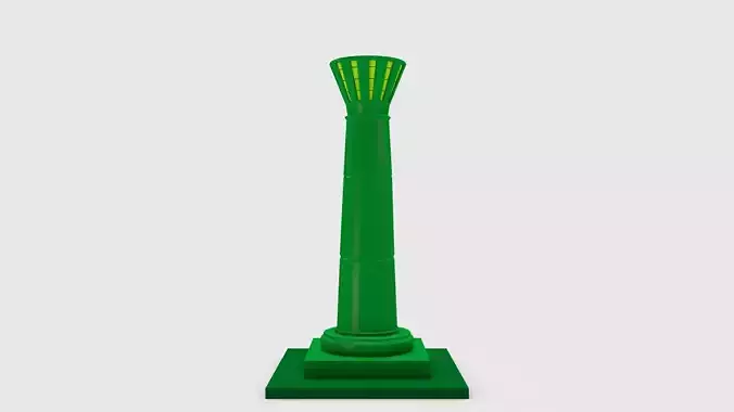 Pillar 2 column Low-poly 3D model