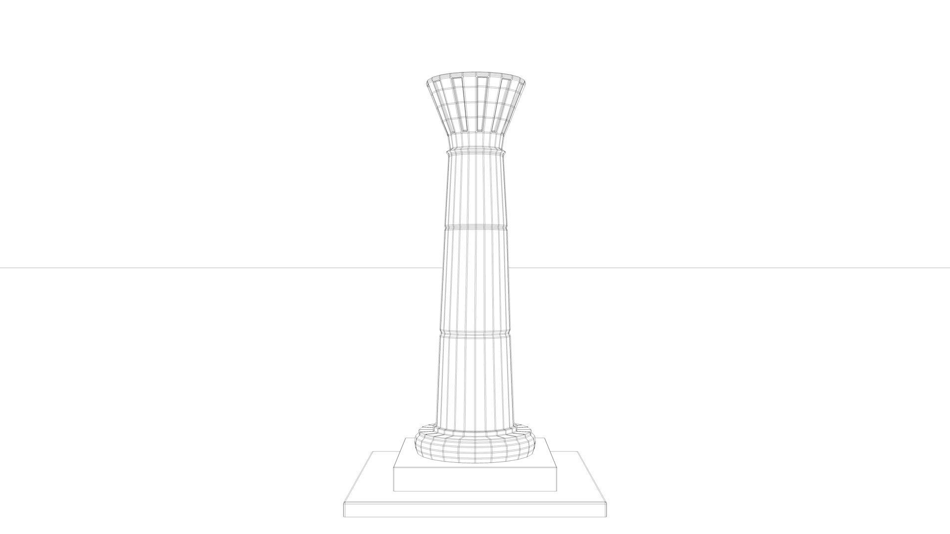 Pillar 2 column Low-poly 3D model_7