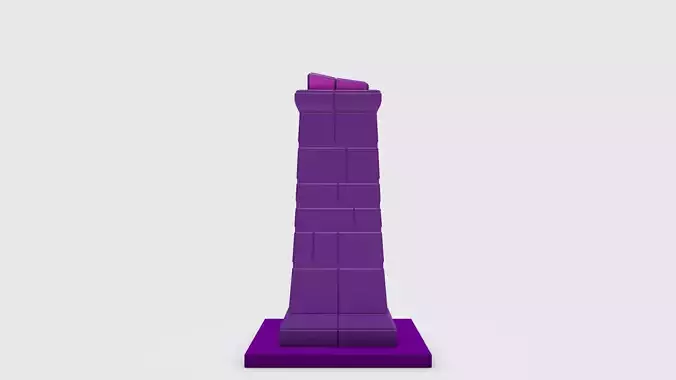 Pillar 3 lego tower Low-poly 3D model