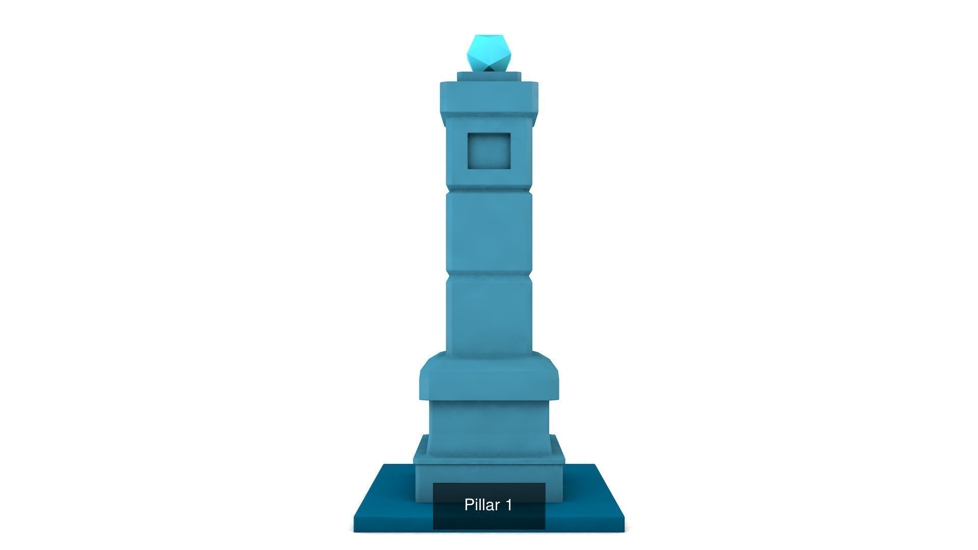 Low-poly Pillars light tower 3D Model Collection_4