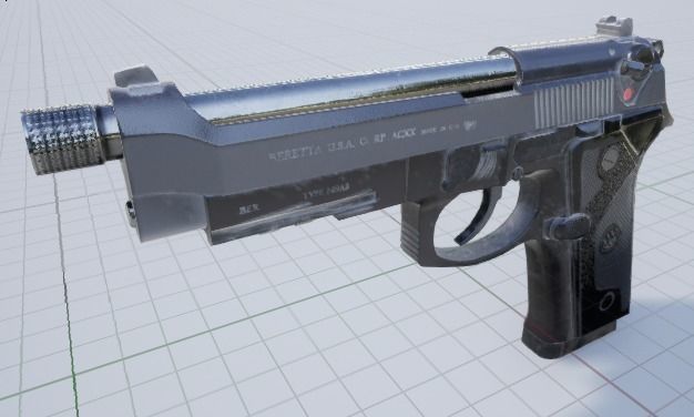 Beretta M9A3 pistol Low-poly 3D model_5
