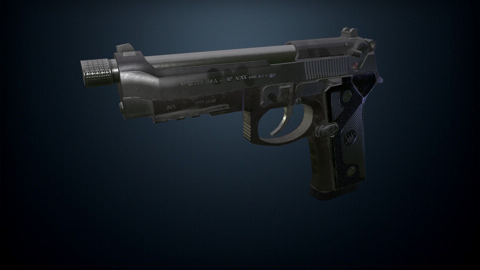 Beretta M9A3 pistol Low-poly 3D model_0