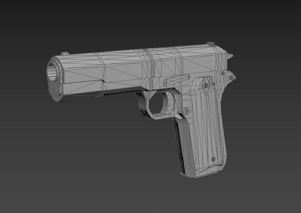 M1911 Colt Low-poly 3D model_4