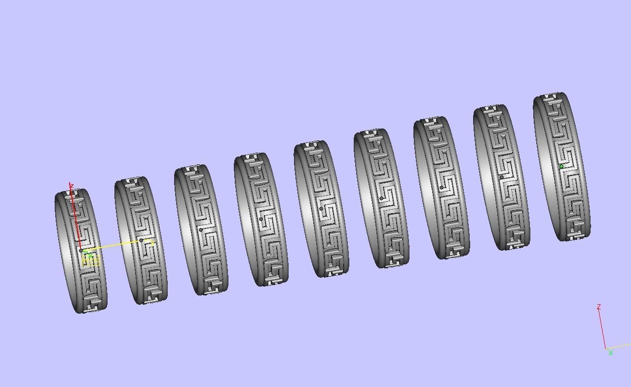 Meander Wedding ring 3dmodel 5mm wide band 3D print model_11