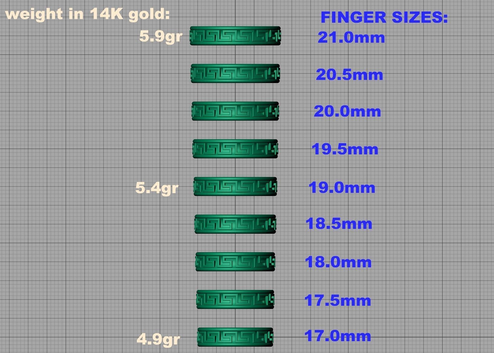 Meander Wedding ring 3dmodel 5mm wide band 3D print model_7