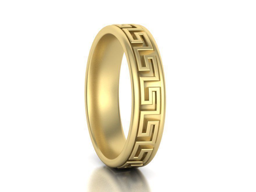 Meander Wedding ring 3dmodel 5mm wide band 3D print model_5
