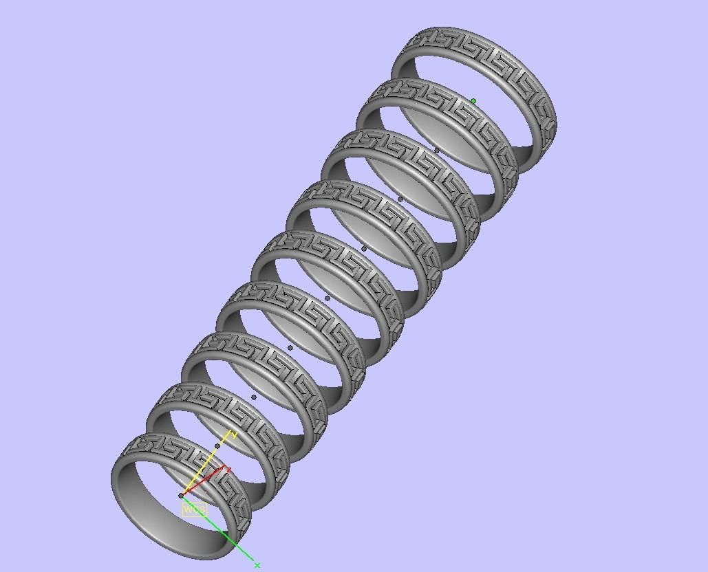 Meander Wedding ring 3dmodel 5mm wide band 3D print model_12
