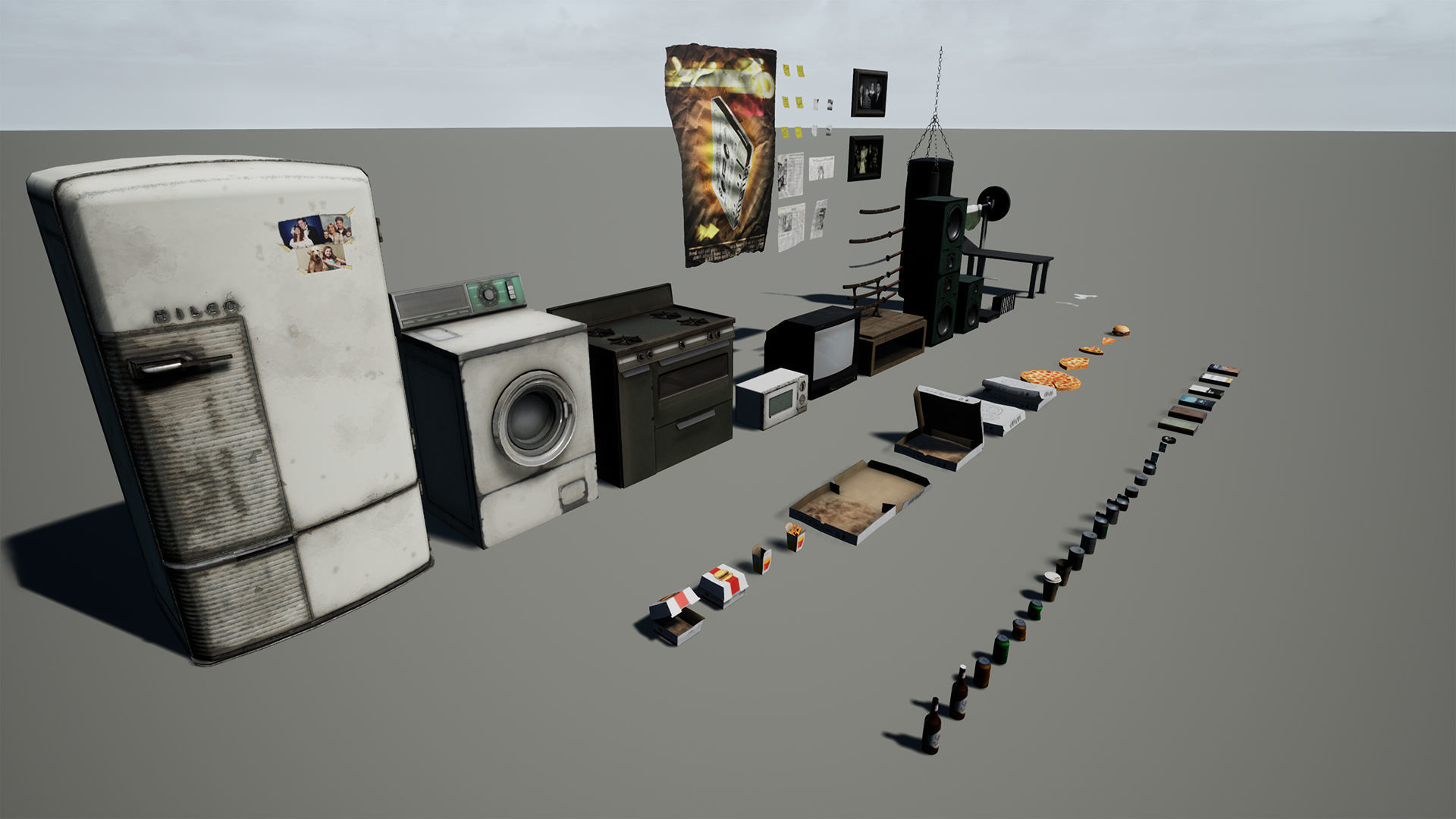 Abandoned Room Low-poly 3D model_12