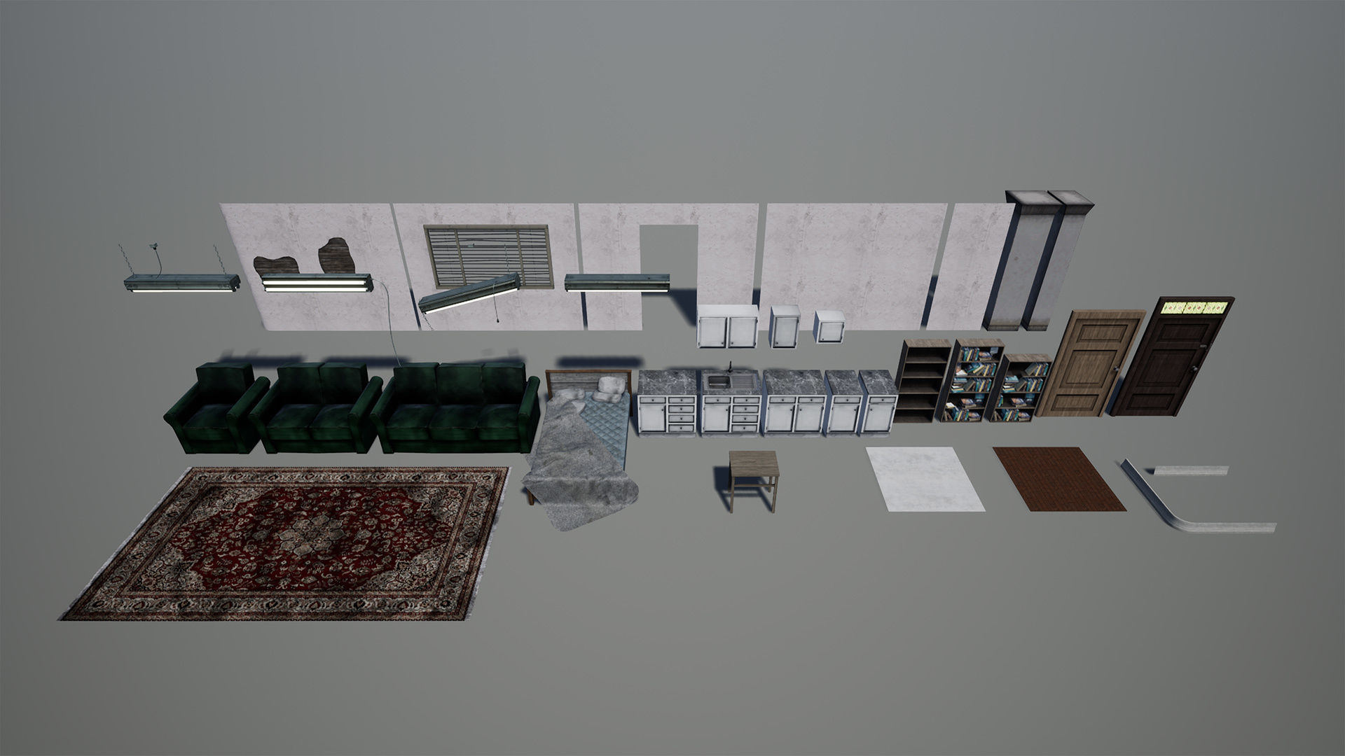 Abandoned Room Low-poly 3D model_13