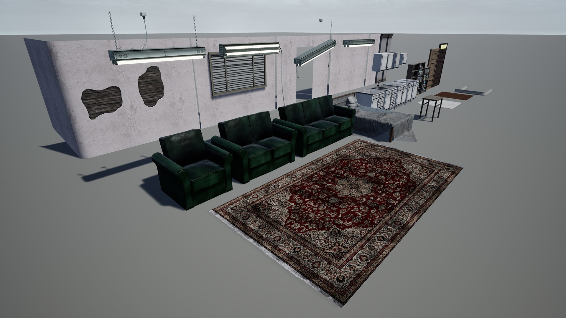 Abandoned Room Low-poly 3D model_15