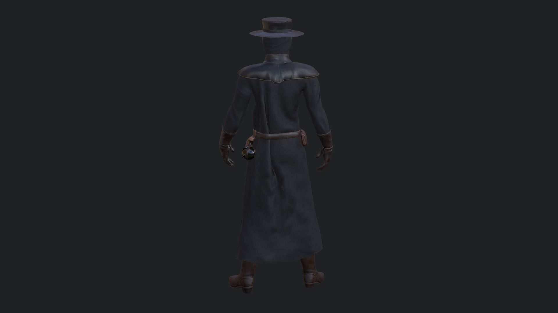 Plague Doctor Low-poly 3D model_5