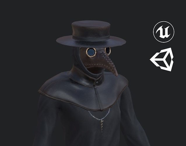 Plague Doctor Low-poly 3D model