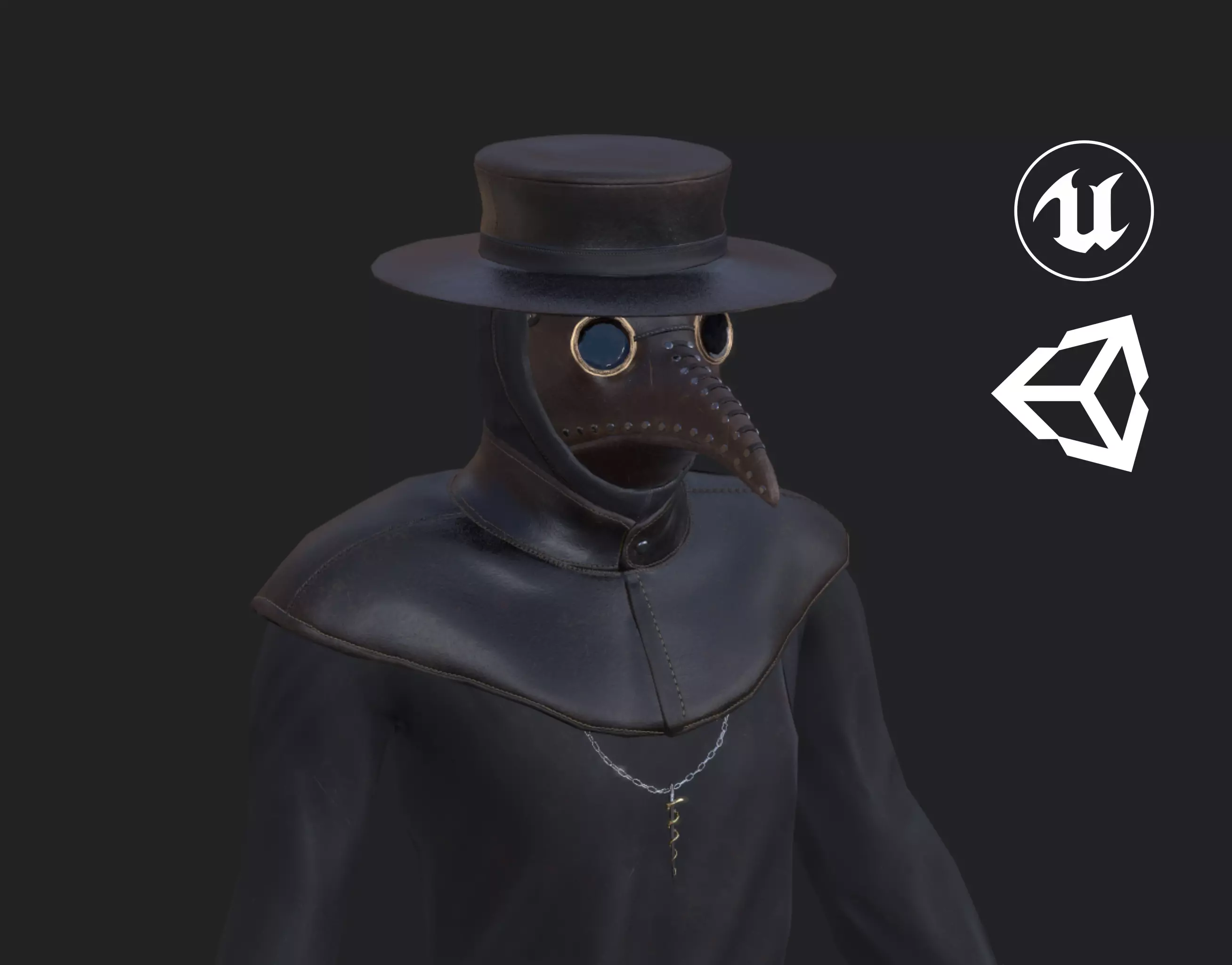 Plague Doctor Low-poly 3D model_0