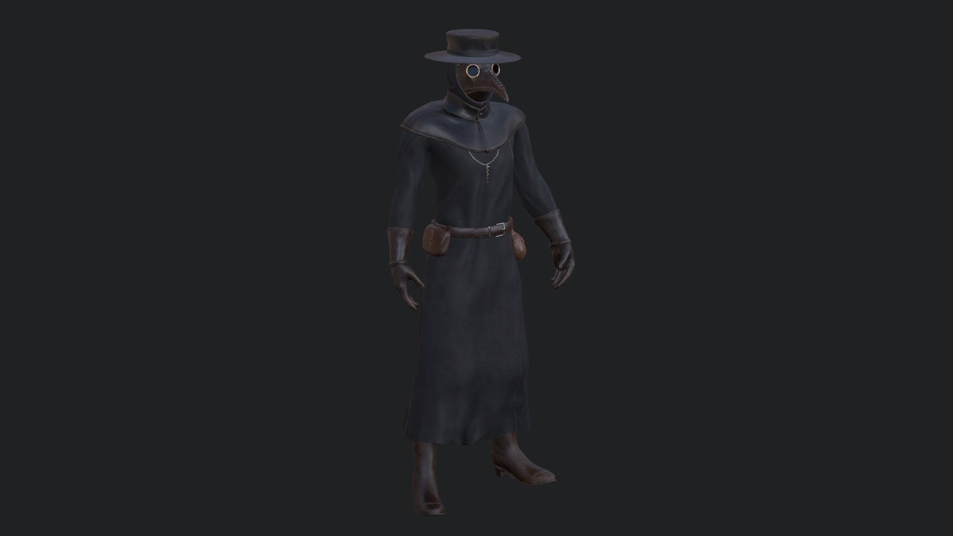 Plague Doctor Low-poly 3D model_2