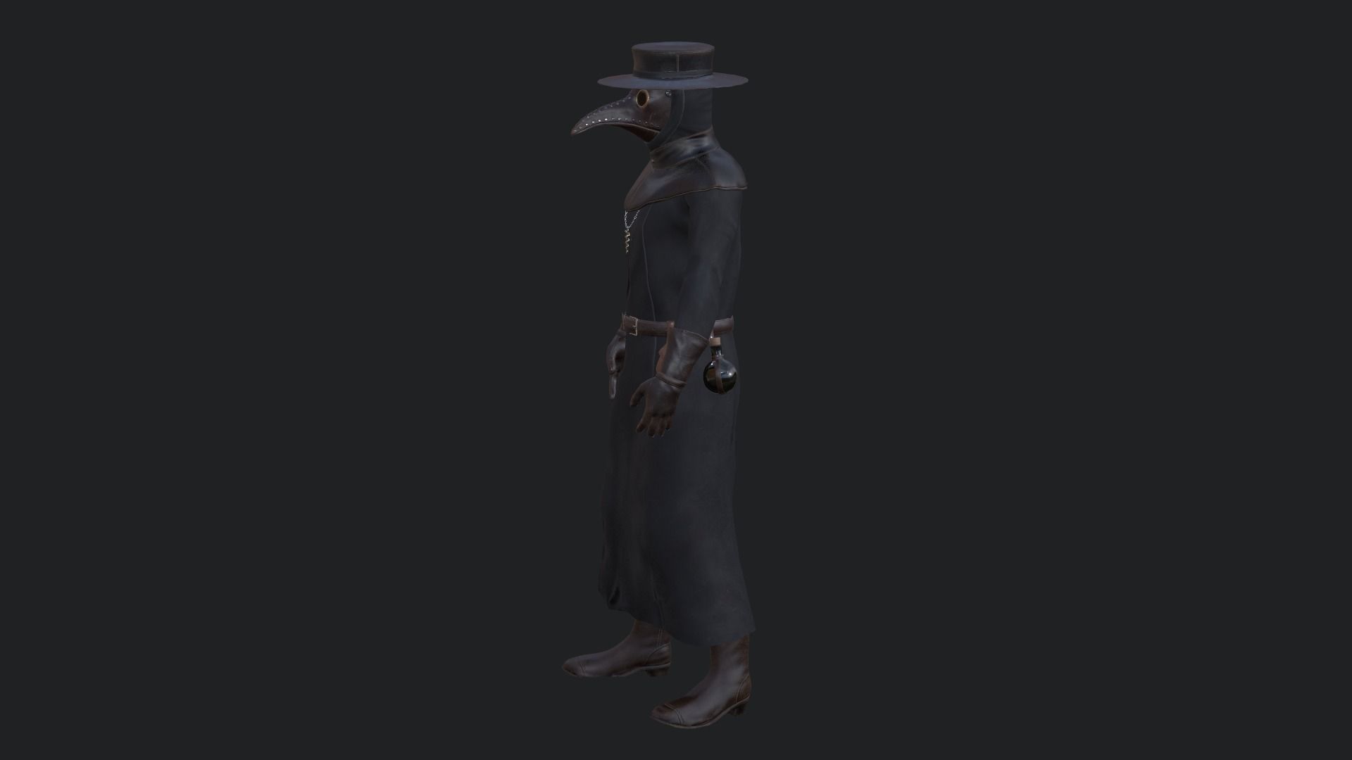 Plague Doctor Low-poly 3D model_4