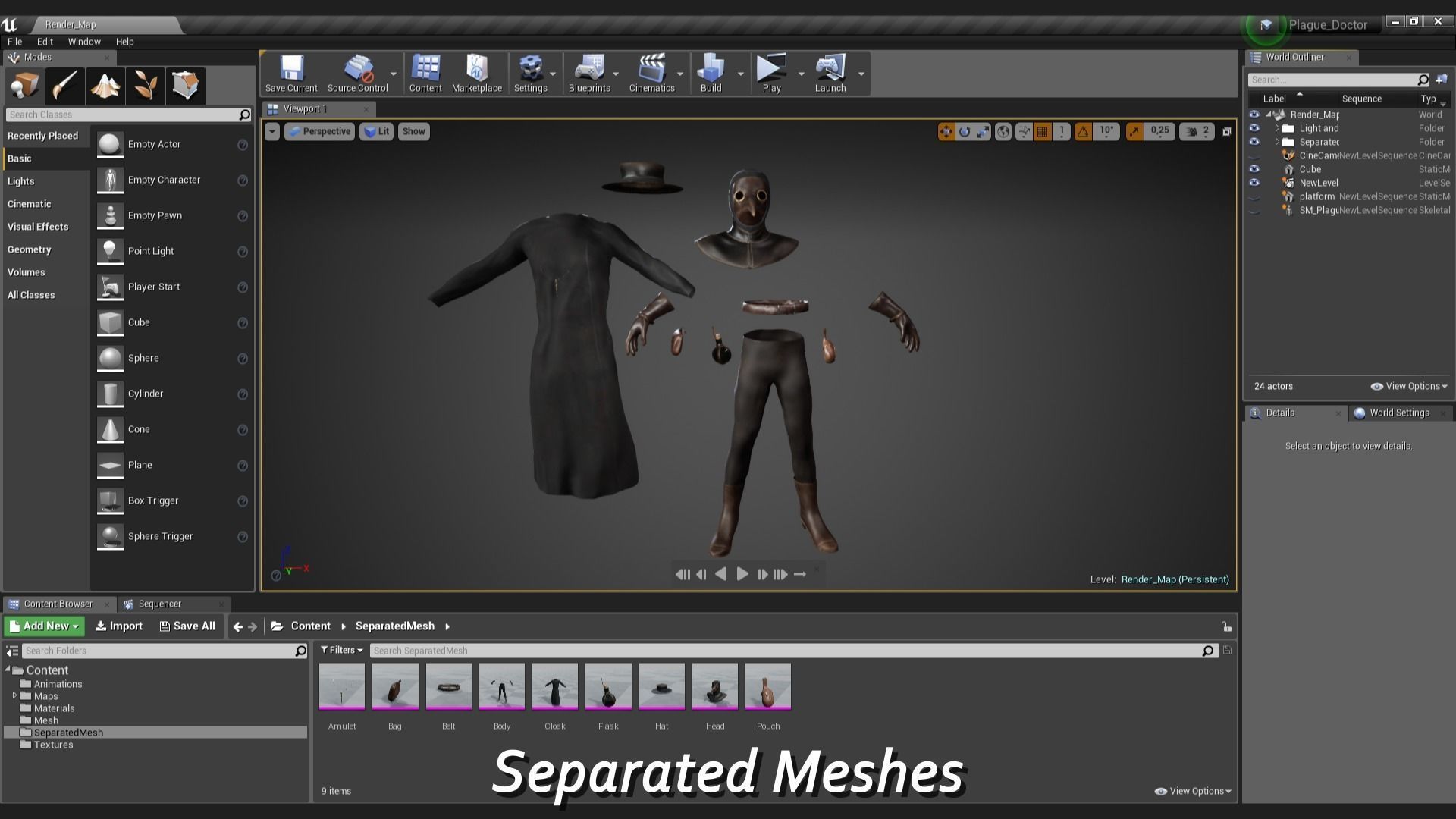 Plague Doctor Low-poly 3D model_7